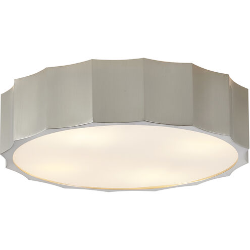 Canada 3 Light 16 inch Shiny Nickel Flush Mount Ceiling Light